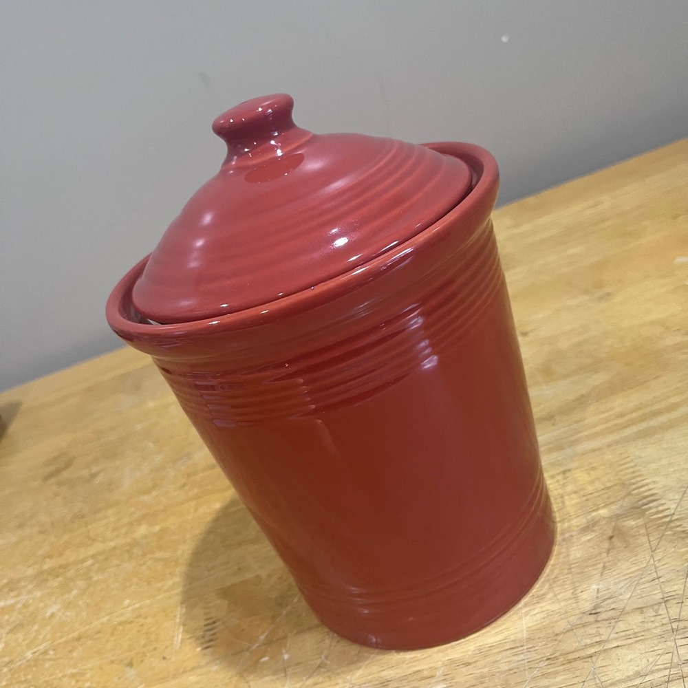 Fiesta Paprika Medium Canister 2 Qt Ceramic Jar with Lid Homer Laughlin USA
